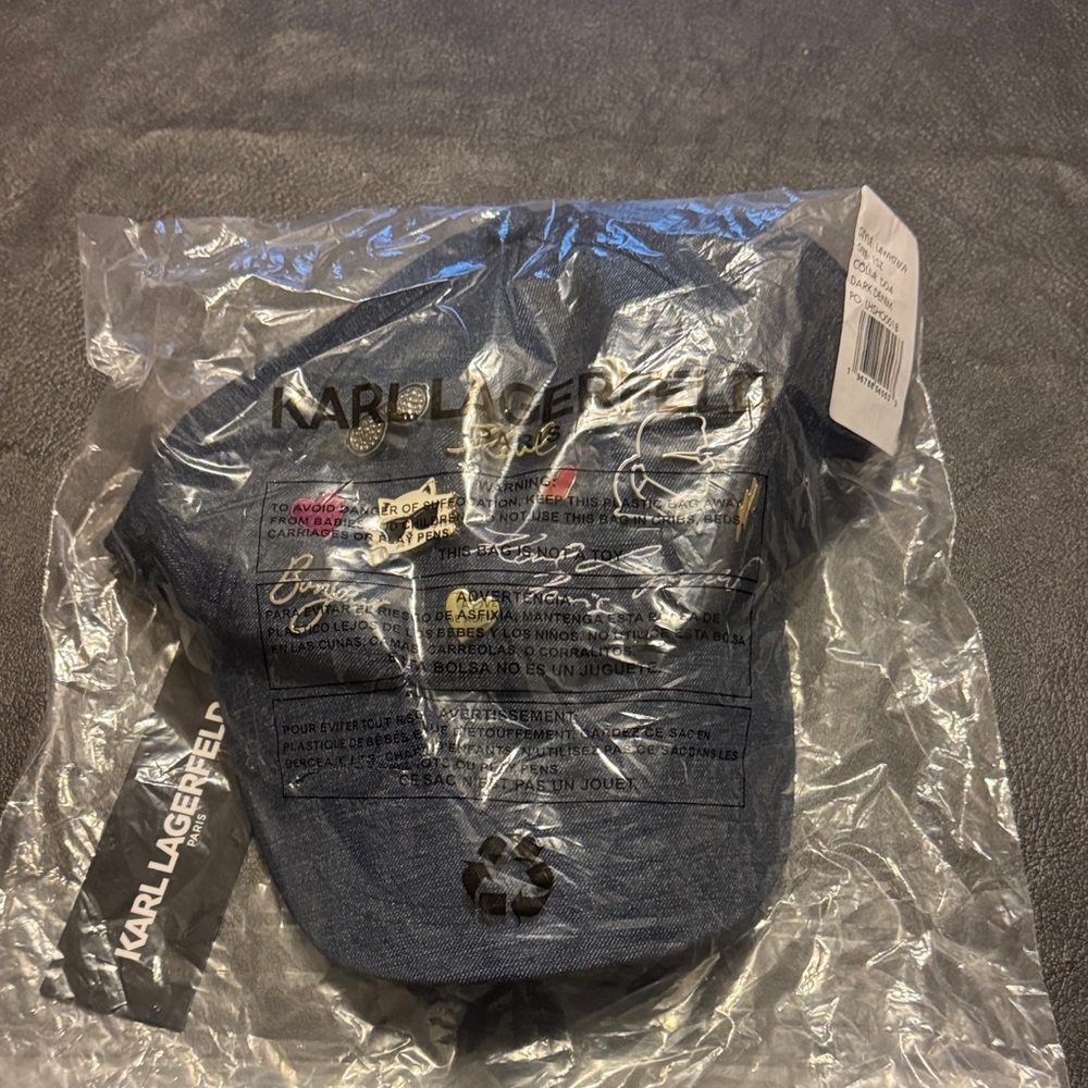 NWT Karl Lagerfeld Dark Blue Denim Hat